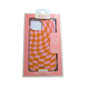 C8-O Sonix Case for iPhone 15, 14, & 13 - with MagSafe - Checkmate Pink/Orange